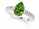 White gold Pear Cut Solitaire Diamond with Pavé Band and Four-Prong Setting_13