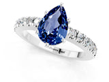 White gold Pear Cut Solitaire Diamond with Pavé Band and Four-Prong Setting_13