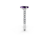 White gold Pear Cut Solitaire Diamond with Pavé Band and Four-Prong Setting_14