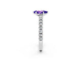 White gold Pear Cut Solitaire Diamond with Pavé Band and Four-Prong Setting_14