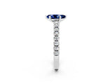 White gold Pear Cut Solitaire Diamond with Pavé Band and Four-Prong Setting_14