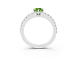 White gold Pear Cut Solitaire Diamond with Pavé Band and Four-Prong Setting_15