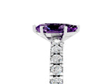 White gold Pear Cut Solitaire Diamond with Pavé Band and Four-Prong Setting_15