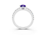 White gold Pear Cut Solitaire Diamond with Pavé Band and Four-Prong Setting_15
