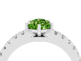 White gold Pear Cut Solitaire Diamond with Pavé Band and Four-Prong Setting_16