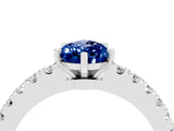 White gold Pear Cut Solitaire Diamond with Pavé Band and Four-Prong Setting_16