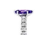 White gold Pear Cut Solitaire Diamond with Pavé Band and Four-Prong Setting_17