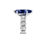 White gold Pear Cut Solitaire Diamond with Pavé Band and Four-Prong Setting_17
