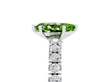 White gold Pear Cut Solitaire Diamond with Pavé Band and Four-Prong Setting_17
