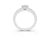 White gold Pear Cut Solitaire Diamond with Pavé Band and Four-Prong Setting_21