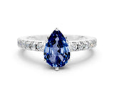 White gold Pear Cut Solitaire Diamond with Pavé Band and Four-Prong Setting_21