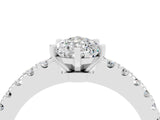 White gold Pear Cut Solitaire Diamond with Pavé Band and Four-Prong Setting_22