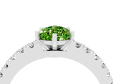 White gold Pear Cut Solitaire Diamond with Pavé Band and Four-Prong Setting_24