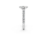 White gold Pear Cut Solitaire Diamond with Pavé Band and Four-Prong Setting_25