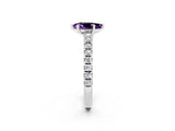 White gold Pear Cut Solitaire Diamond with Pavé Band and Four-Prong Setting_26