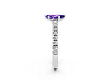 White gold Pear Cut Solitaire Diamond with Pavé Band and Four-Prong Setting_26