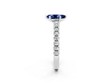 White gold Pear Cut Solitaire Diamond with Pavé Band and Four-Prong Setting_26