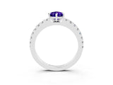 White gold Pear Cut Solitaire Diamond with Pavé Band and Four-Prong Setting_27