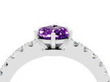 White gold Pear Cut Solitaire Diamond with Pavé Band and Four-Prong Setting_28