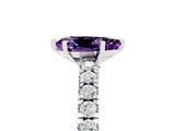 White gold Pear Cut Solitaire Diamond with Pavé Band and Four-Prong Setting_29