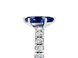 White gold Pear Cut Solitaire Diamond with Pavé Band and Four-Prong Setting_29