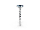 White gold Pear Cut Solitaire Diamond with Pavé Band and Four-Prong Setting_2
