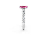 White gold Pear Cut Solitaire Diamond with Pavé Band and Four-Prong Setting_2