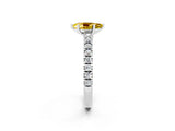 White gold Pear Cut Solitaire Diamond with Pavé Band and Four-Prong Setting_2