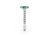 White gold Pear Cut Solitaire Diamond with Pavé Band and Four-Prong Setting_2