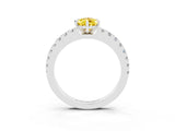 White gold Pear Cut Solitaire Diamond with Pavé Band and Four-Prong Setting_3