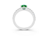 White gold Pear Cut Solitaire Diamond with Pavé Band and Four-Prong Setting_3