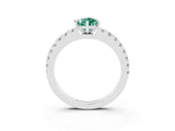 White gold Pear Cut Solitaire Diamond with Pavé Band and Four-Prong Setting_3