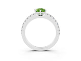 White gold Pear Cut Solitaire Diamond with Pavé Band and Four-Prong Setting_3