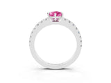 White gold Pear Cut Solitaire Diamond with Pavé Band and Four-Prong Setting_3