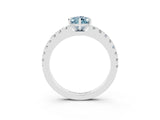 White gold Pear Cut Solitaire Diamond with Pavé Band and Four-Prong Setting_3