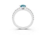 White gold Pear Cut Solitaire Diamond with Pavé Band and Four-Prong Setting_3