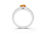 White gold Pear Cut Solitaire Diamond with Pavé Band and Four-Prong Setting_3