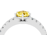 White gold Pear Cut Solitaire Diamond with Pavé Band and Four-Prong Setting_4