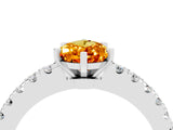 White gold Pear Cut Solitaire Diamond with Pavé Band and Four-Prong Setting_4