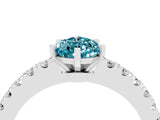 White gold Pear Cut Solitaire Diamond with Pavé Band and Four-Prong Setting_4