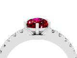 White gold Pear Cut Solitaire Diamond with Pavé Band and Four-Prong Setting_4