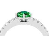 White gold Pear Cut Solitaire Diamond with Pavé Band and Four-Prong Setting_4