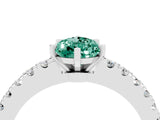 White gold Pear Cut Solitaire Diamond with Pavé Band and Four-Prong Setting_4
