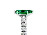 White gold Pear Cut Solitaire Diamond with Pavé Band and Four-Prong Setting_5