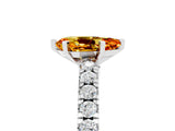 White gold Pear Cut Solitaire Diamond with Pavé Band and Four-Prong Setting_5