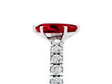 White gold Pear Cut Solitaire Diamond with Pavé Band and Four-Prong Setting_5