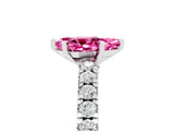 White gold Pear Cut Solitaire Diamond with Pavé Band and Four-Prong Setting_5