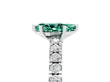 White gold Pear Cut Solitaire Diamond with Pavé Band and Four-Prong Setting_5