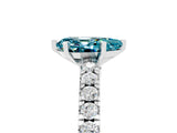 White gold Pear Cut Solitaire Diamond with Pavé Band and Four-Prong Setting_5