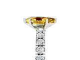 White gold Pear Cut Solitaire Diamond with Pavé Band and Four-Prong Setting_5